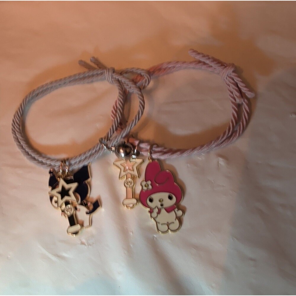 Kuromi My Melody Magnetic Friendship Bracelet Set Enamel Kawaii Y2K OS - Picture 15 of 16